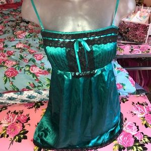 Betsey Johnson Vintage Silk Emerald Green Dress